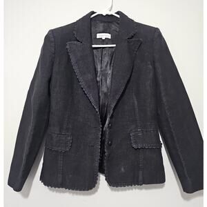 Christian Lacroix Lino Denim Blazer Jacket Womens 38